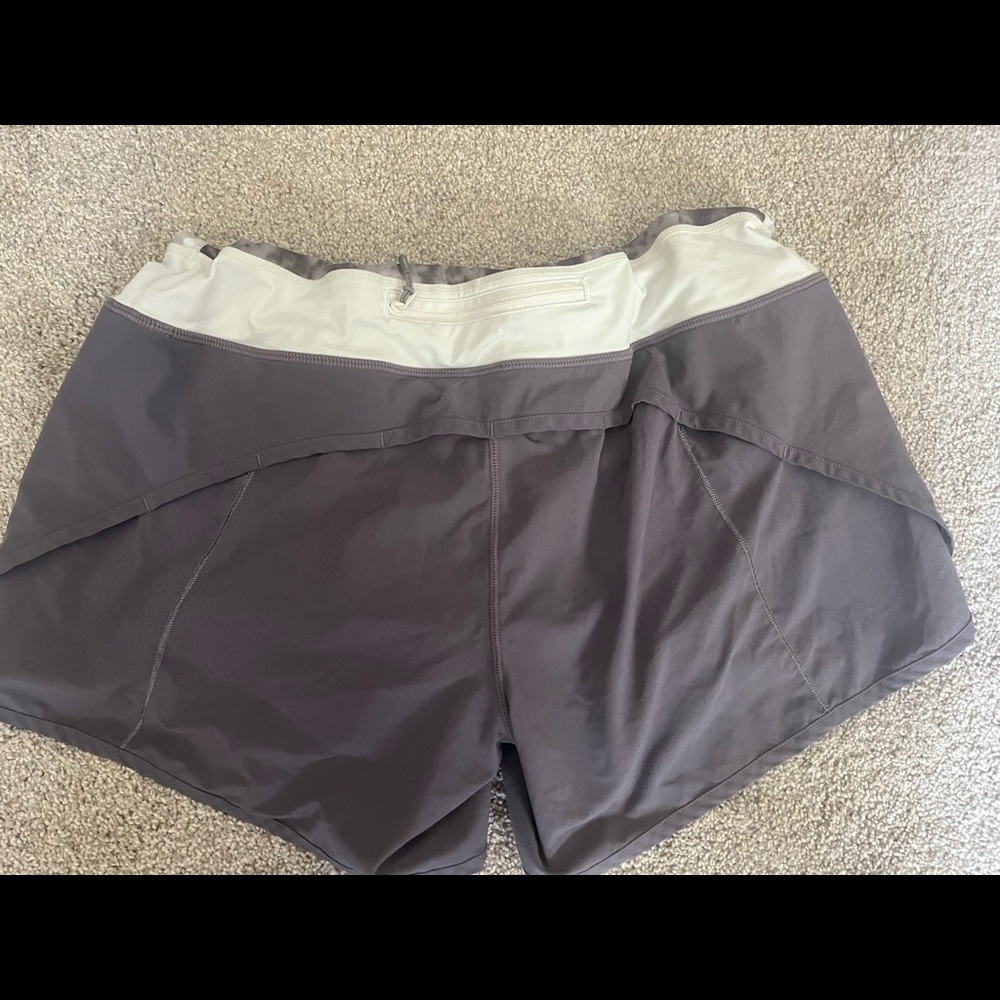 Grey lululemon running shorts